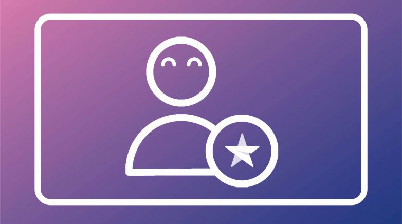 Benutzerfreundlichkeit der Digital Signage Software Display Star Symbolische Darstellung eines lächelnden Benutzers mit einem Stern-Icon, das die Benutzerfreundlichkeit der Digital Signage Software hervorhebt.