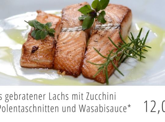 Digitales Menüboard für Kantinen und Restaurants mit der Anzeige vom Gericht des Tages