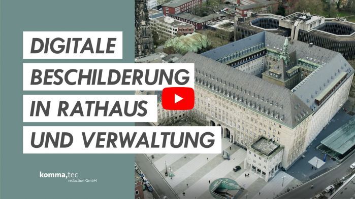 Digitale Beschilderung im Rathaus Bochum