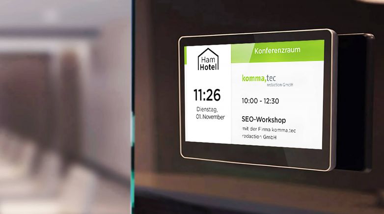 Digitale Türschilder - Raumbeschilderung und -Buchung mit Outlook und Co. vereinfachen