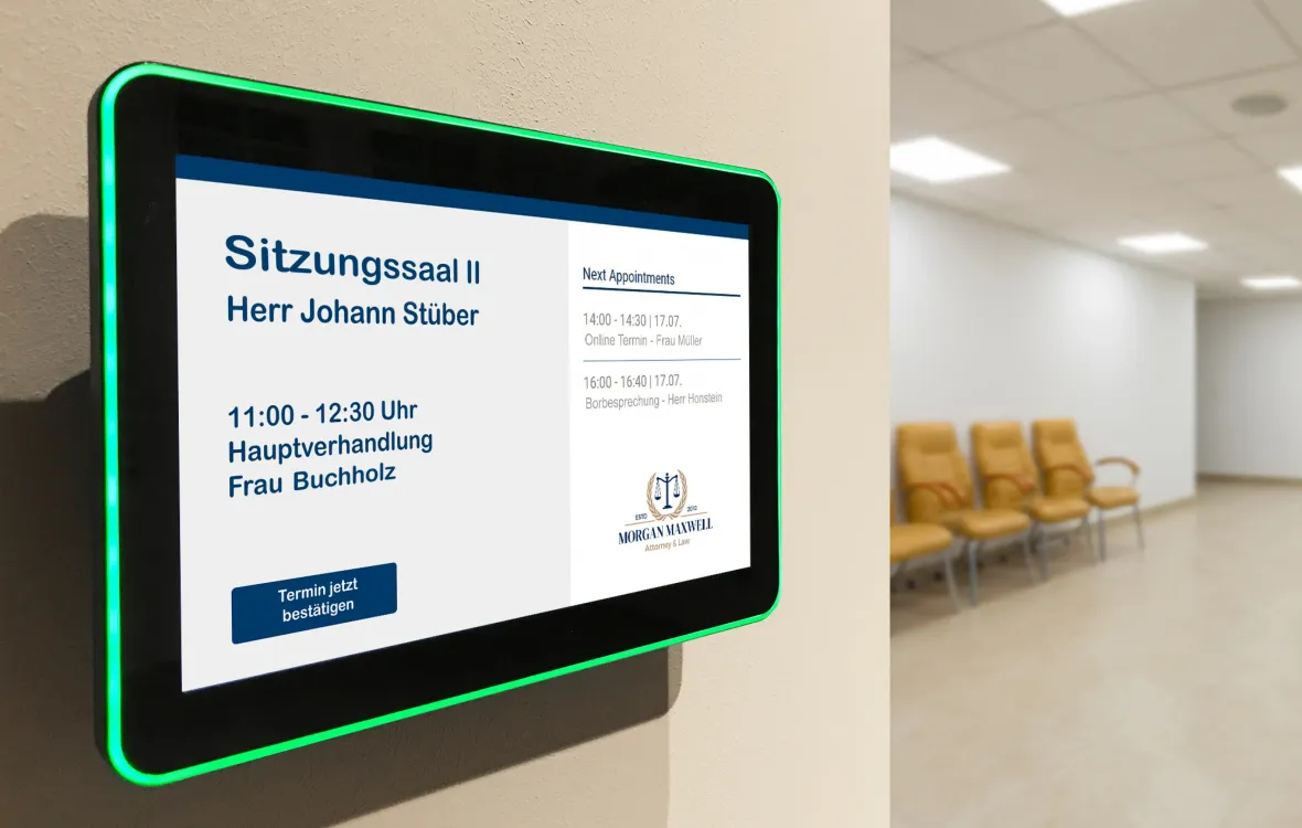 Zeigen Sie aktuelle Termine auf einem Digitalen Türschild an