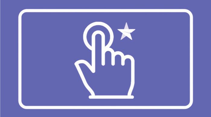 Symbolische Darstellung einer Hand mit einem Stern, das die Touch-Funktion in Digital Signage Software verdeutlicht.