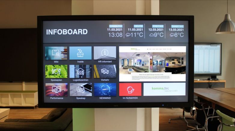 Digitale Infotafel für moderne Mitarbeiterkommunikation