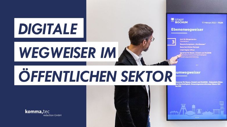 Digitale Wegweiser im Empfangsbereich von Ämtern, Behörden und Stadthallen
