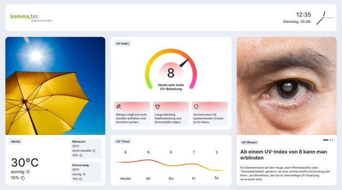 UV-Infoscreens - Schutz für Ihre Mitarbeitenden