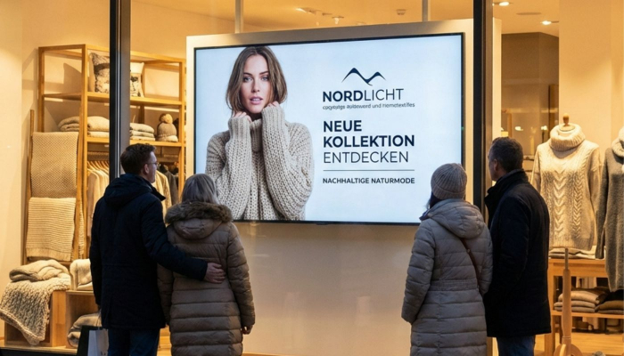 Digitales Werbedisplay, das Aufmerksamkeit schafft