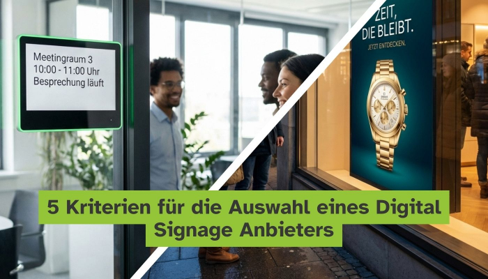 5 Kriterien für die Auswahl eines Digital Signage Anbieters
