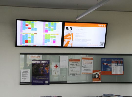 Elektronisches Wegeleitsystem und Infoboard für Universität, Fachhochschule und Berufsschule