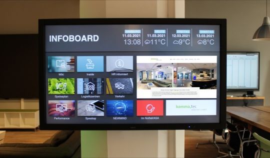 Infoboard in einem Büro