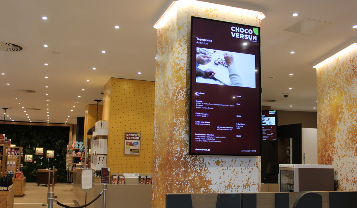 Informieren Sie Ihre Besucher mit Digital Signage Displays über Preise und aktuelle Angebote.