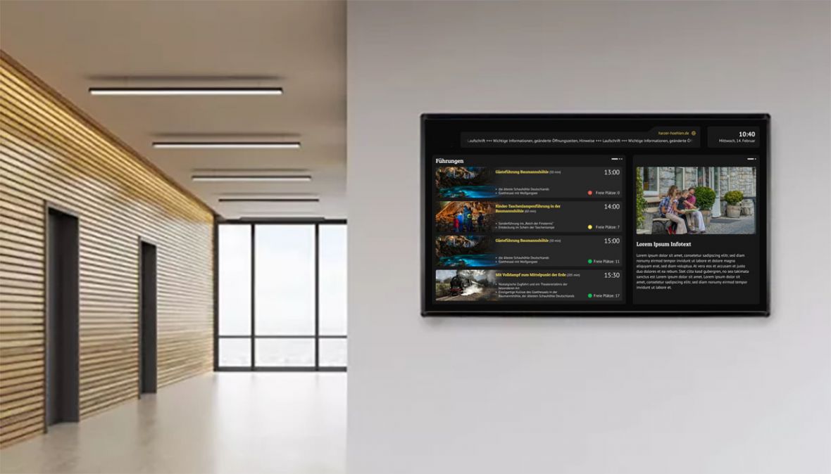 Ein Digitales Infoboard von komma,tec redaction