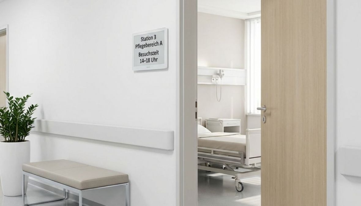 Digitales Schwarzes Brett in einer Versicherung