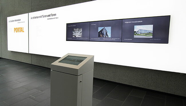 Digital Signage Videowall der komma,tec redaction