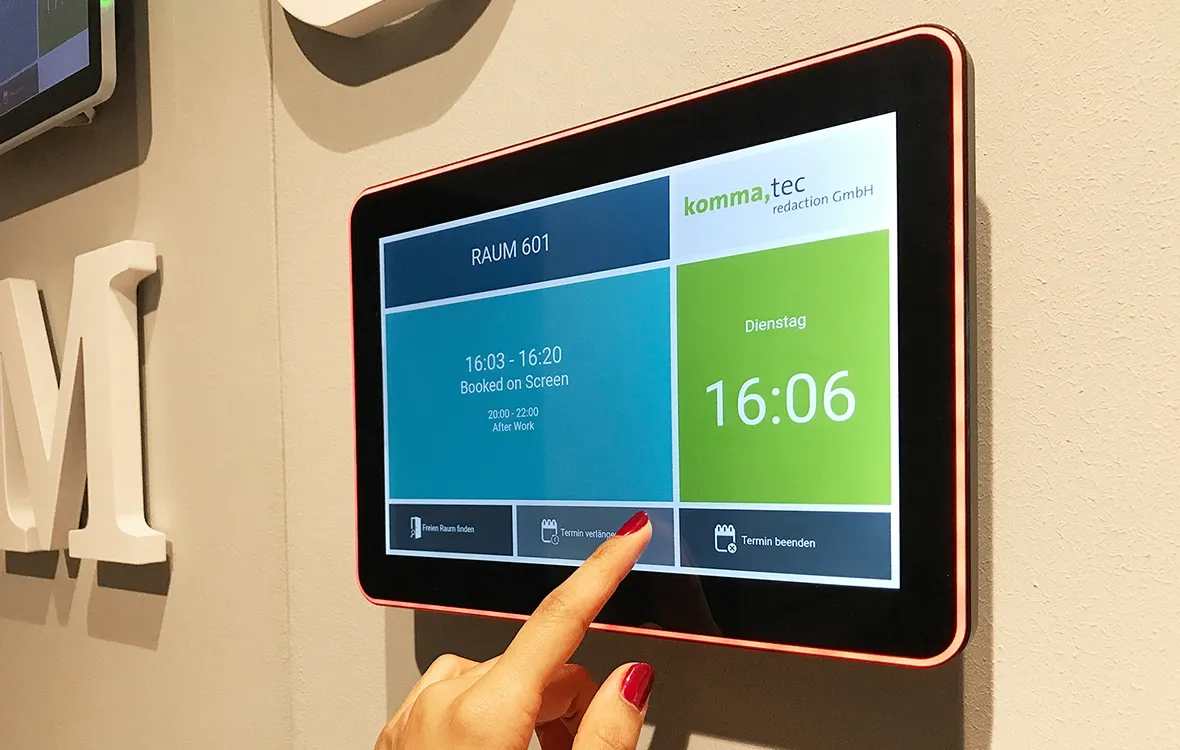 Raumbuchung am Display per Touch