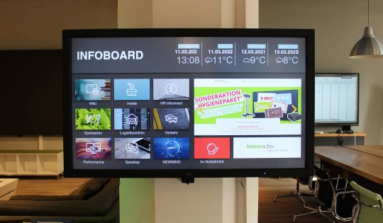 Infoboard in einem Büro