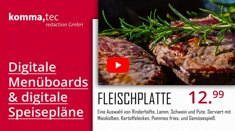 Angebot von Gericht auf Menüboards