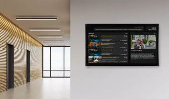 Das digitales Infoboard des Digital Signage Anbieters Komma,tec redaction