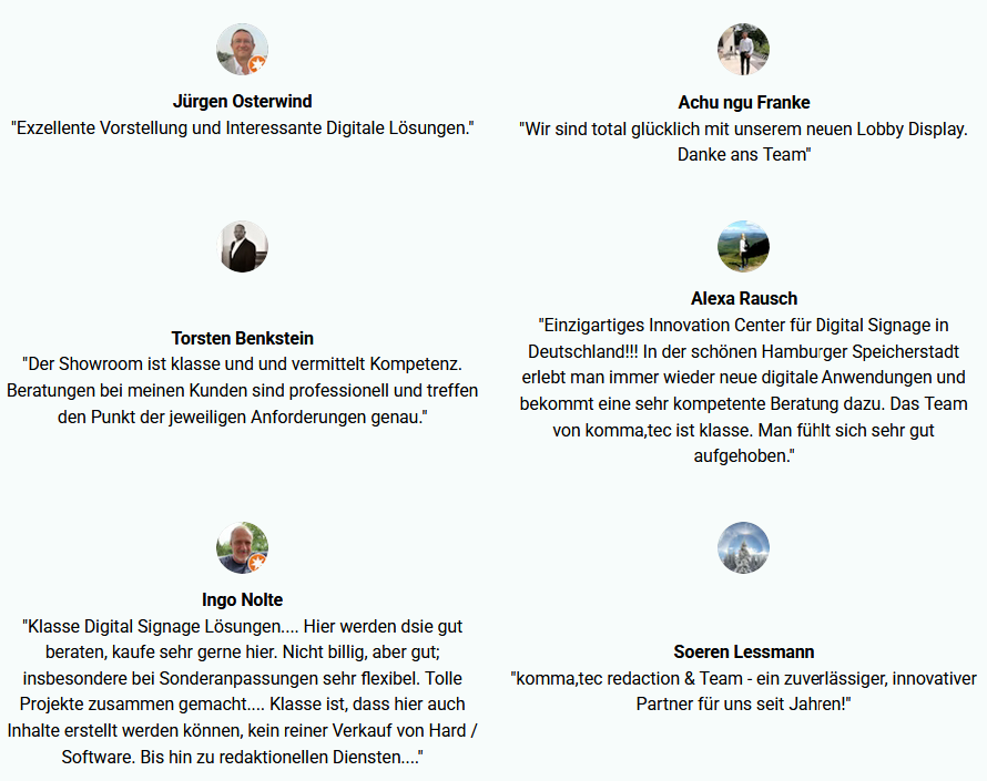 Kundenstimmen Kundenstimmen