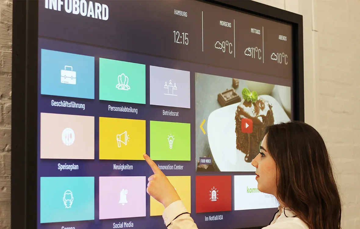 Digitales Schwarzes Brett mit Touch-Monitor-Funktion