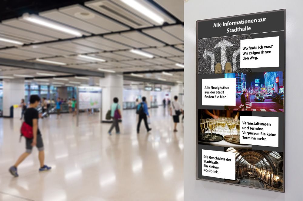 Digitale Wegeleitung auf einem Display Digitale Wegeleitung auf einem Display