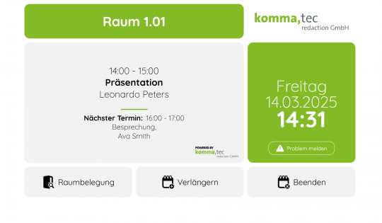 Digiales Türschild - Erstellt mit Roomstar