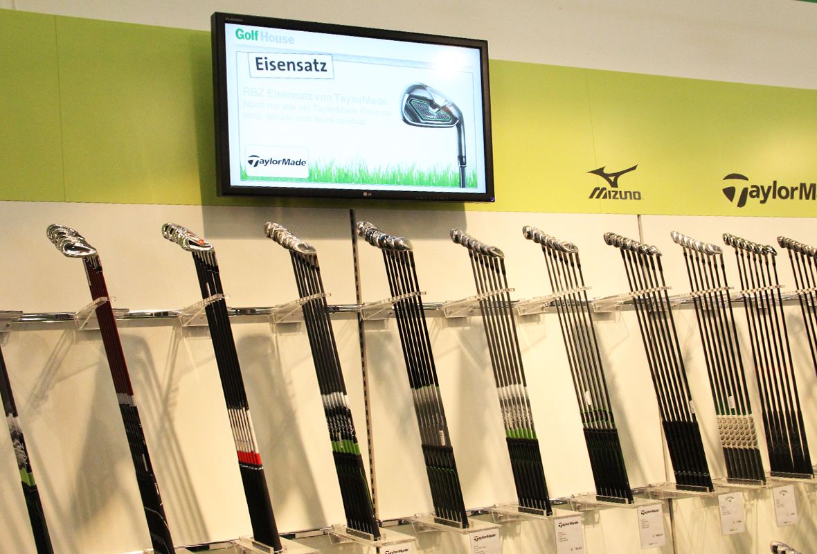 Werbedisplays am Point of Sale des Golf House