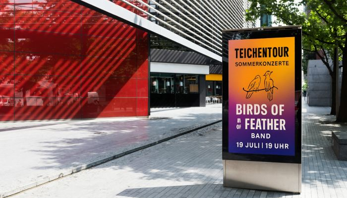 Wetterfeste Digitale Outdoor Stele für Werbung, Infos & Wegweisung.