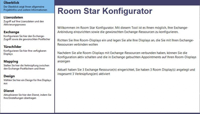 Roomstar Admin Oberfläche