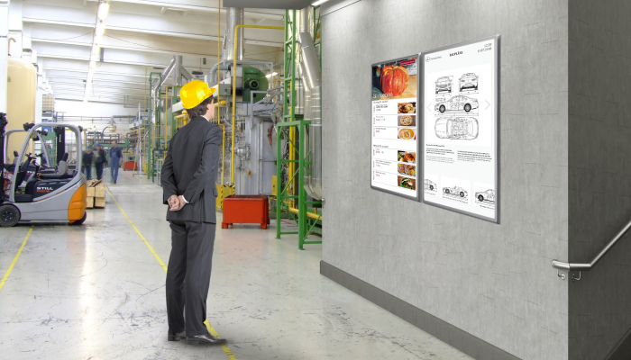 Infobildschirme in der Automobil-Produktion