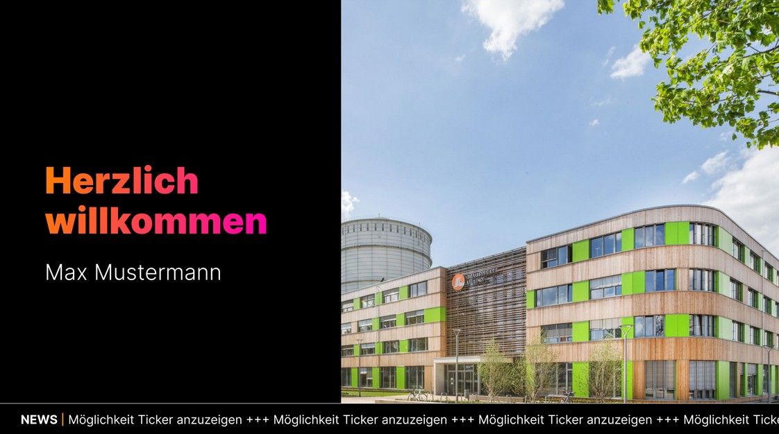 Empfangsmonitore Begrüßung