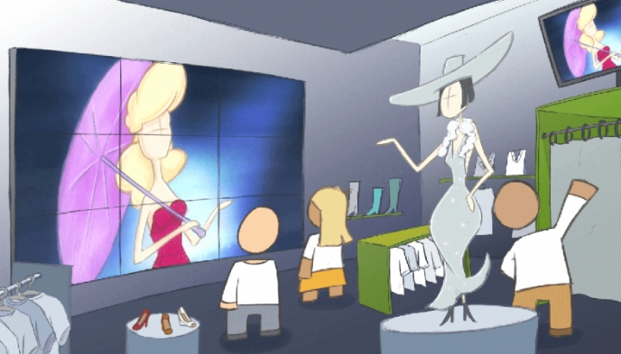 Werbedisplays am PoS der komma,tec redaction