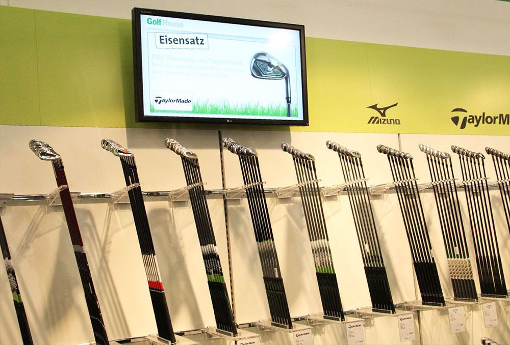 Werbedisplays am Point of Sale des Golf House