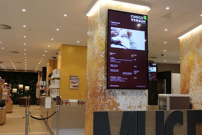 Digitales Infoboard im Museum Chocoversum