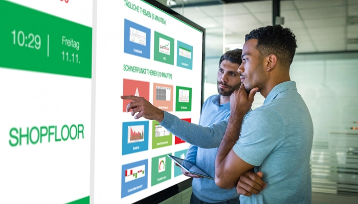 Das digitale Shopfloor Board ermöglicht die Koordination nutzbringender Produktionsprozesse