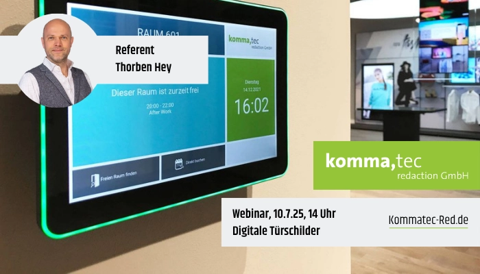 Live Webinar: Digitale Türschilder – Raum­beschilderung einfach automatisieren
