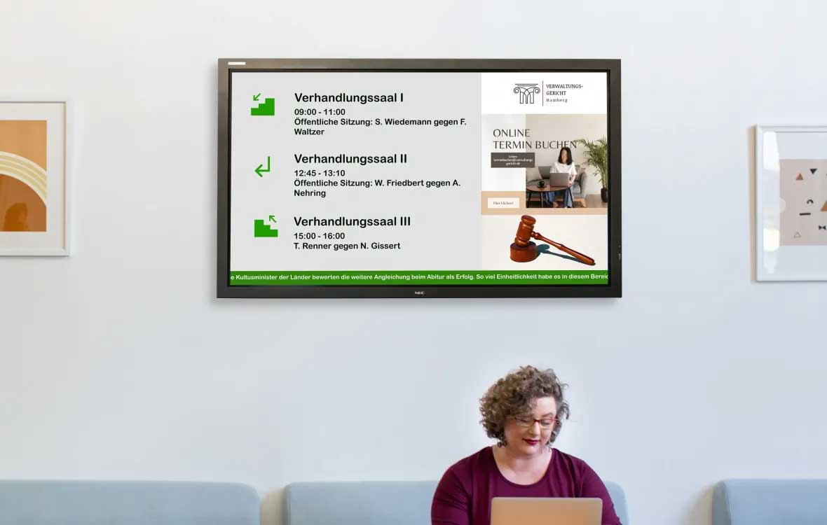 Ein Digitales Wegeleitsystem verschafft Orientierung in einer Behörde