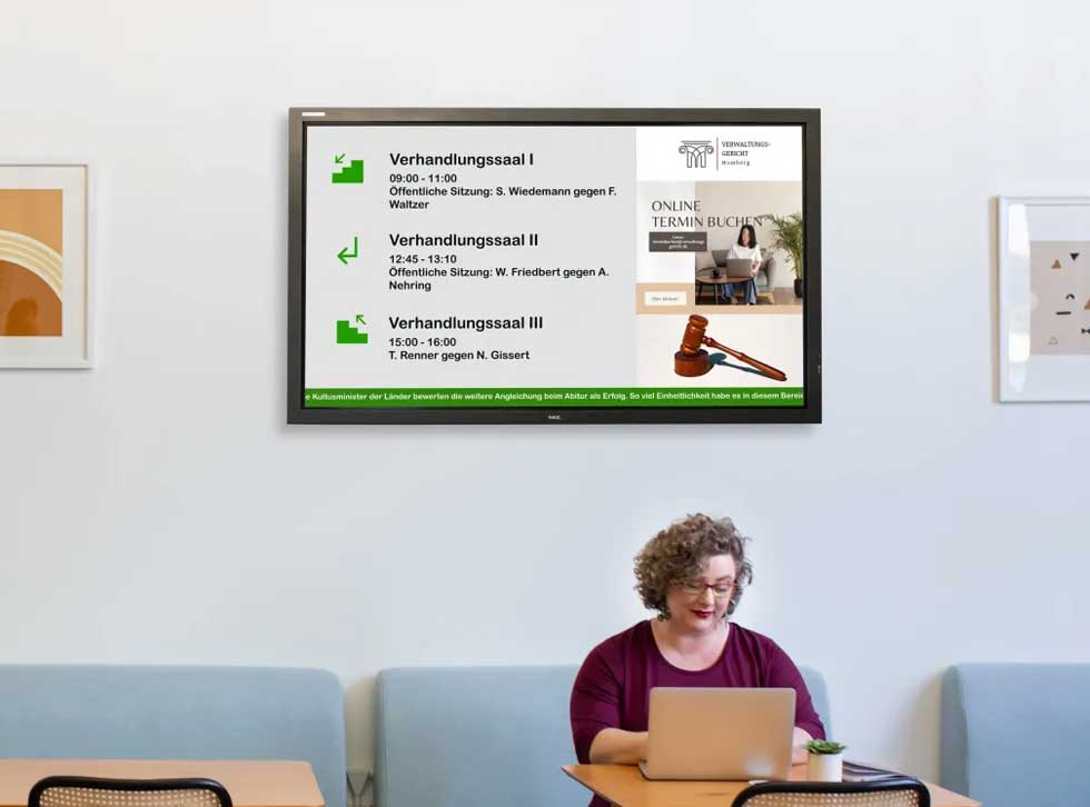 Ein Digitales Wegeleitsystem hilft Besuchern bei der Orientierung