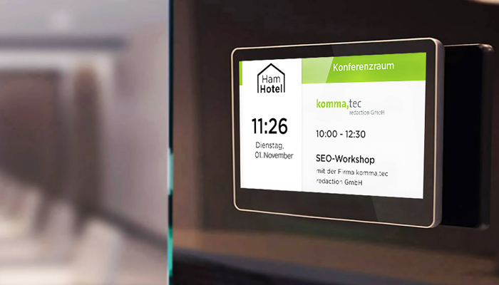 Digitale Türschilder - Raumbeschilderung und -Buchung mit Outlook und Co. vereinfachen