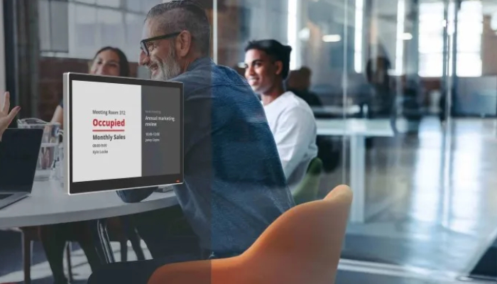 e-Paper Türschilder - Kabellos, Augenschonend und Energieeffizient - Buchungen über Outlook & Co. automatisieren