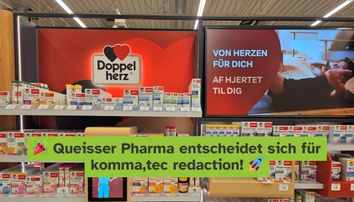 Queisser Pharma entscheidet sich für komma,tec redaction!