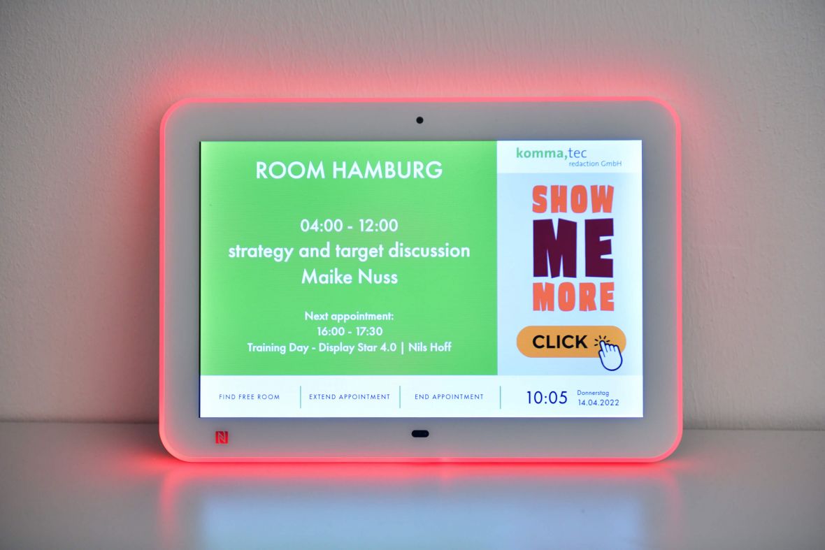 Ist der Raum belegt wird dies durch das rote AuĂenlicht angezeigt