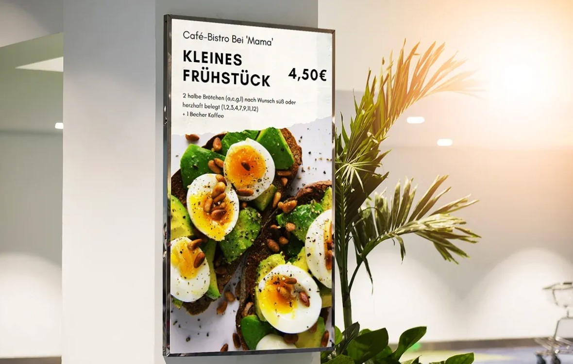 Digitale Menüboards der komma,tec redaction GmbH