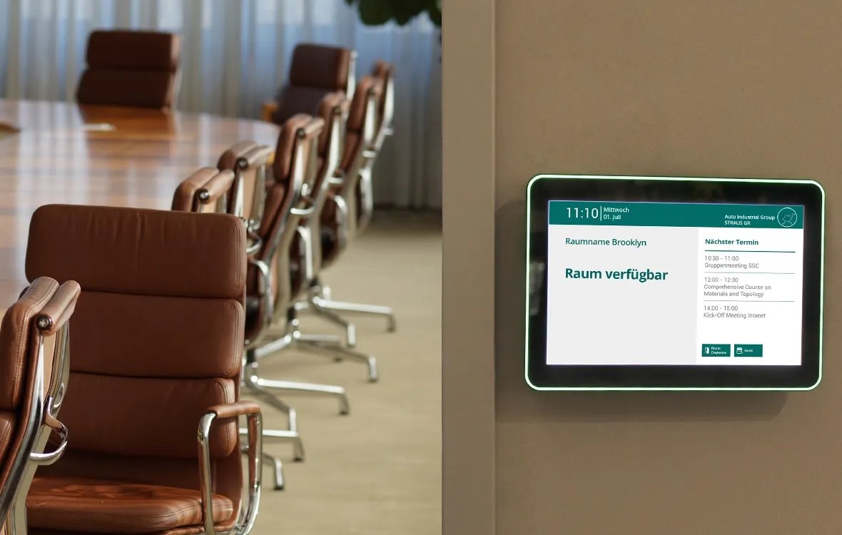 Digitale Türschilder für eine smarte Raumbuchung per Touch oder Outlook