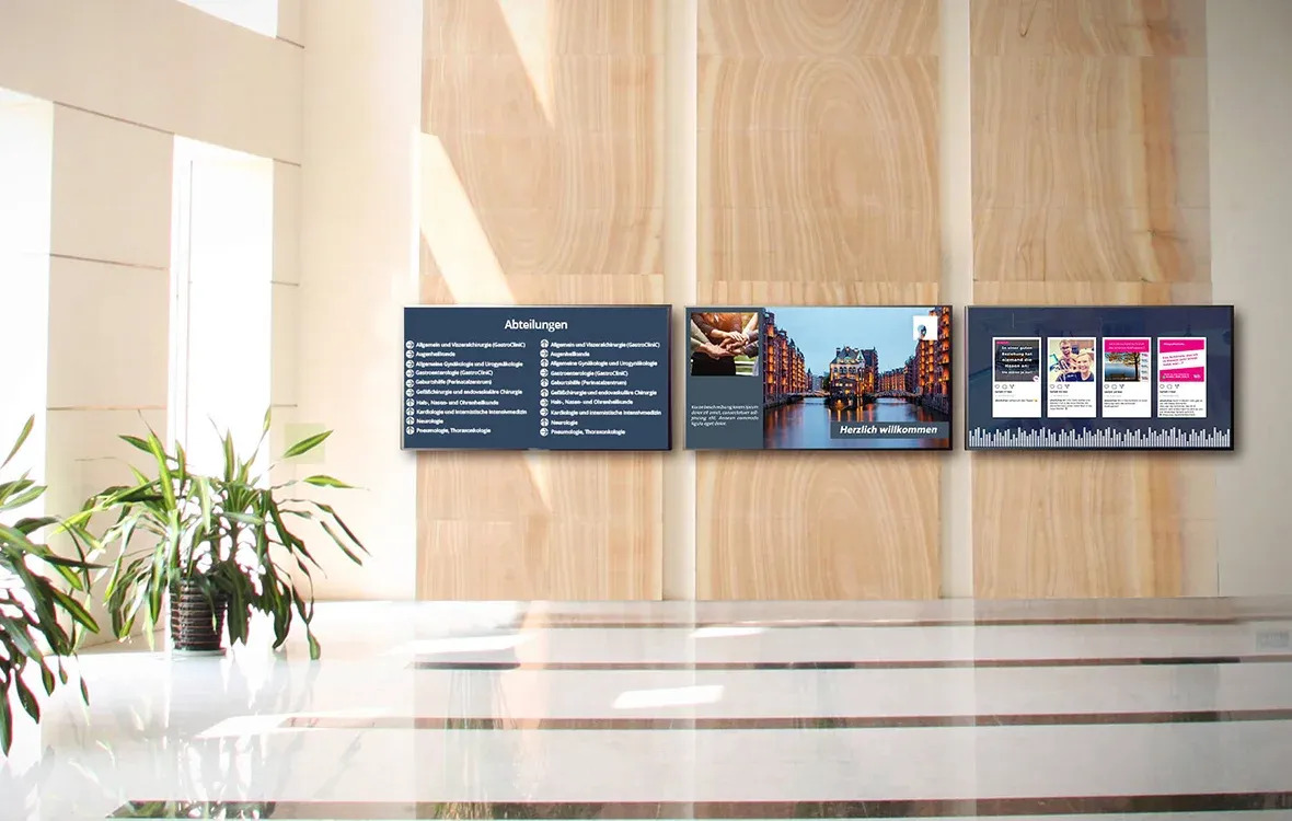 Begrüßungsdisplays tragen dazu bei, dass sich Ihre Gäste gut betreut fühlen.