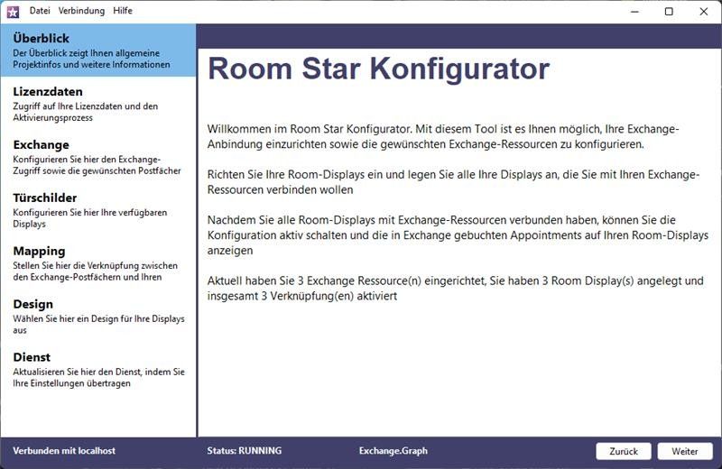 Roomstar Admin Oberfläche