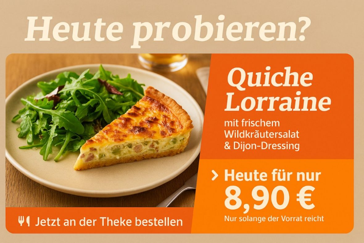 Werbung in einem Bistro
