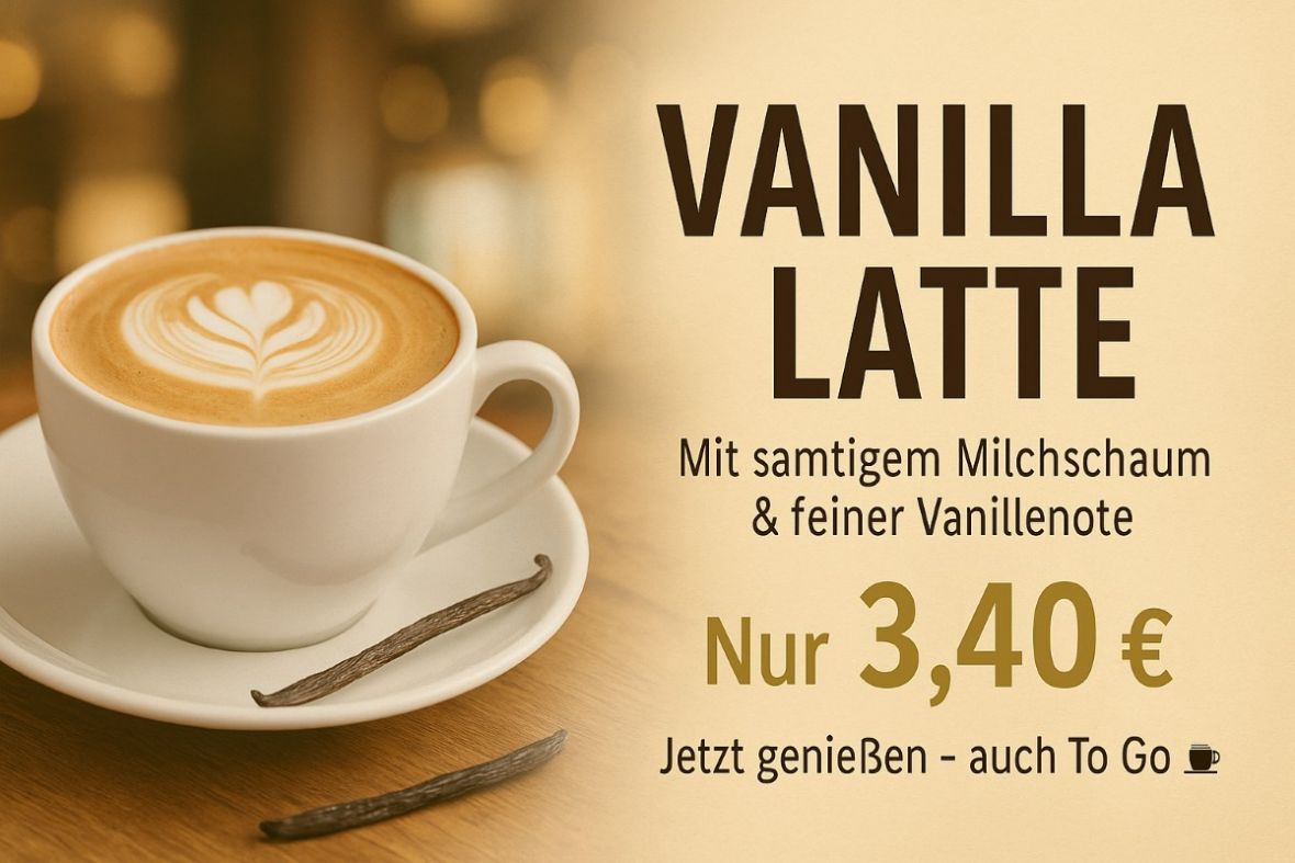 Werbung in einem Cafe