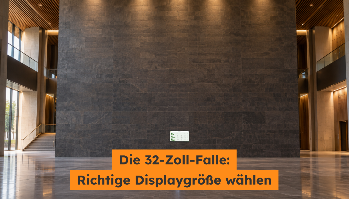 Ein kleiner Bildschirm auf einer riesigen Wand.